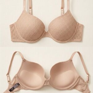 Victoria’s Secret Nude Logo Mesh Bra - Size 38C